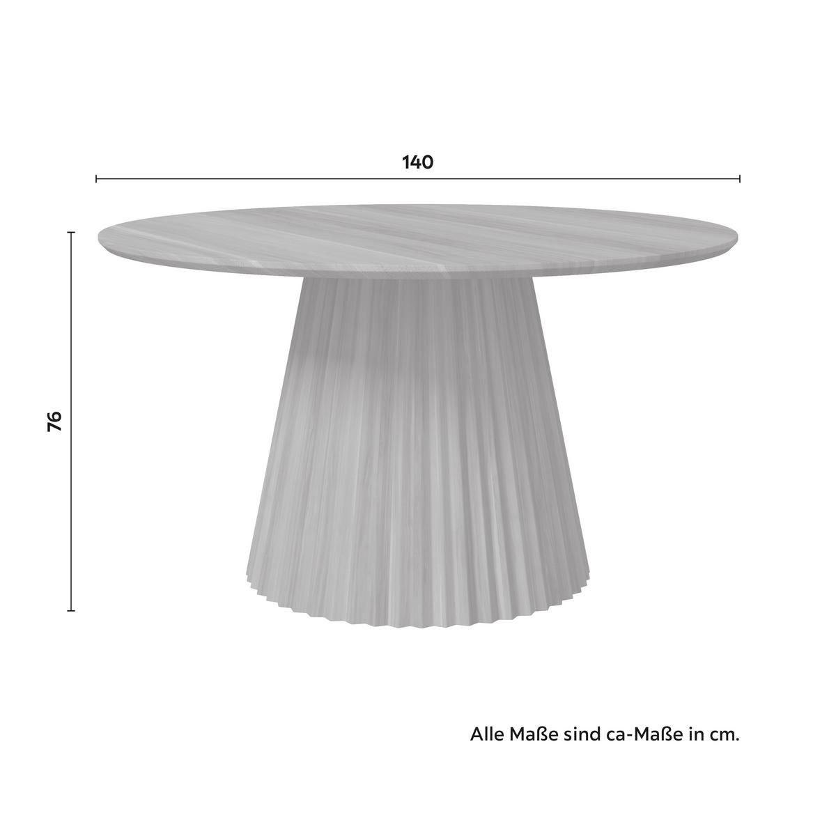 Jedilna Miza Allegra, Ø 140cm, Akacija - naravne barve/barve akacije, Moderno, les (140/140/76cm) - Bessagi Home