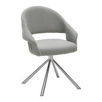 Drehstuhl Perama Edelstahlfarben/Pastellgrün - Edelstahlfarben/Pastellgrün, MODERN, Textil/Metall (61/83/61cm) - Mömax