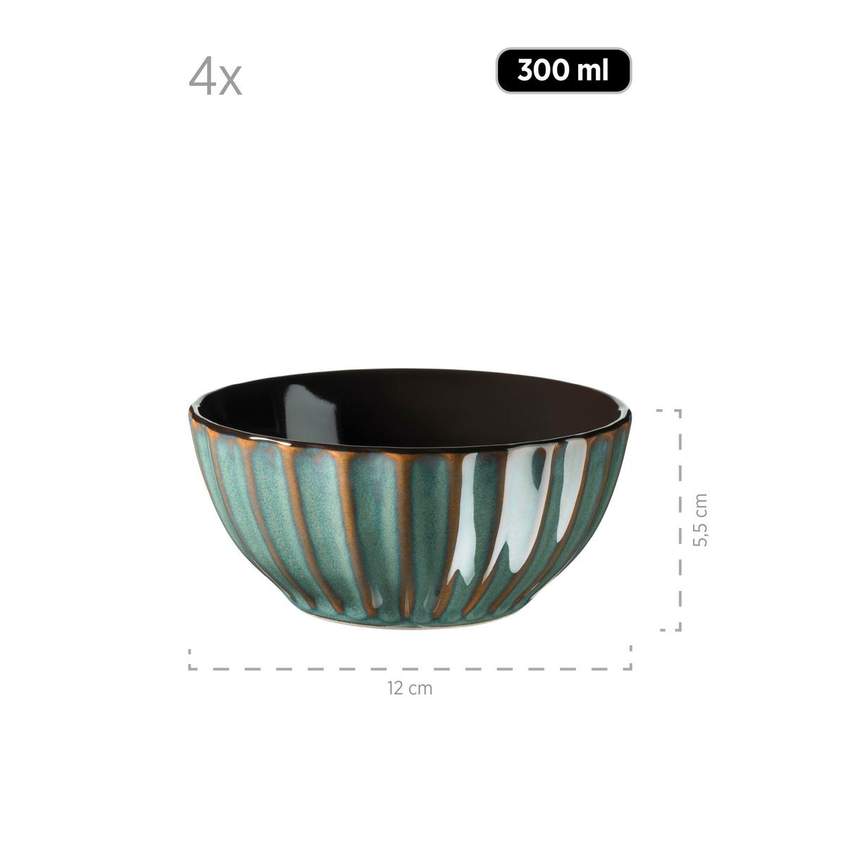 FRÜHSTÜCKSSERVICE CONFINO - Petrol/Braun, Basics, Keramik - Mäser