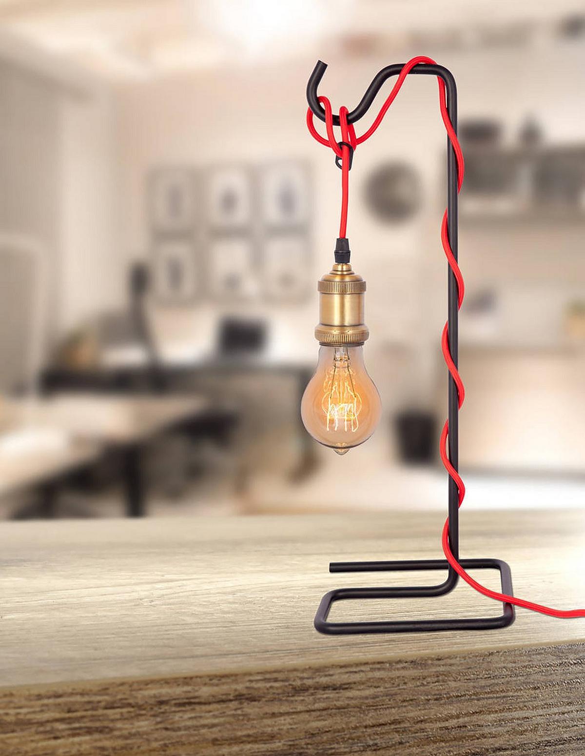 Tischleuchte Tischlampe Musium 810 - Schwarz, Trend, Metall (18/18/49cm) - Kayoom