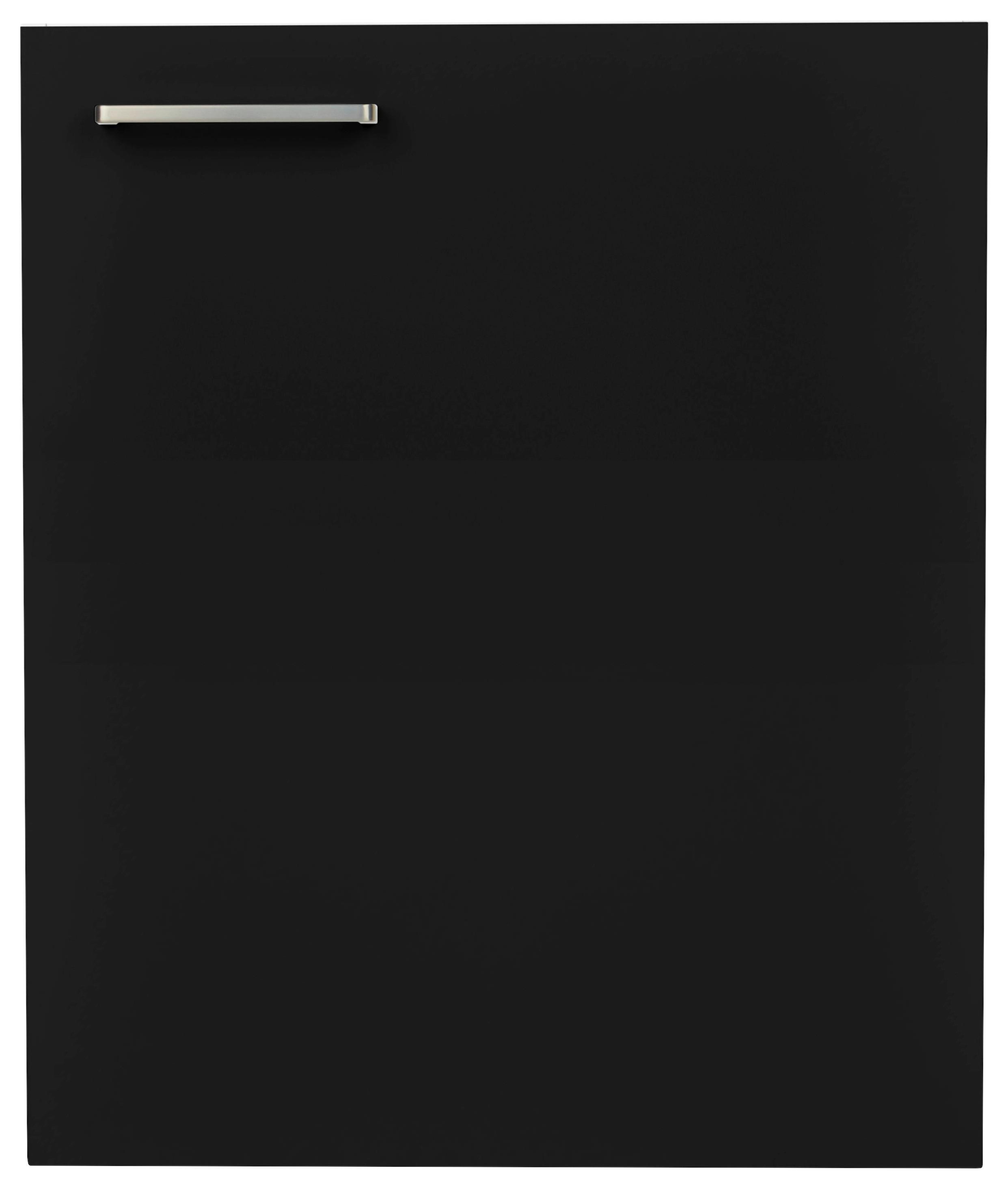Küchenschrankfront Touch Schwarz - Edelstahlfarben/Schwarz, MODERN, Holzwerkstoff/Metall (60/72/1,9cm) - Nobilia