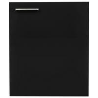 Küchenschrankfront Touch Schwarz - Edelstahlfarben/Schwarz, MODERN, Holzwerkstoff/Metall (60/72/1,9cm) - Nobilia