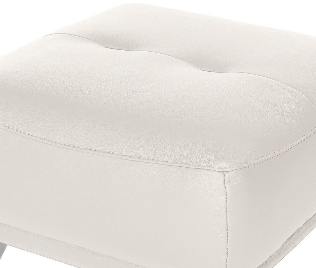 Hocker "Frisco" , weiß - Chromfarben/Weiß, MODERN, Textil/Metall (65/46/65cm) - MID.YOU