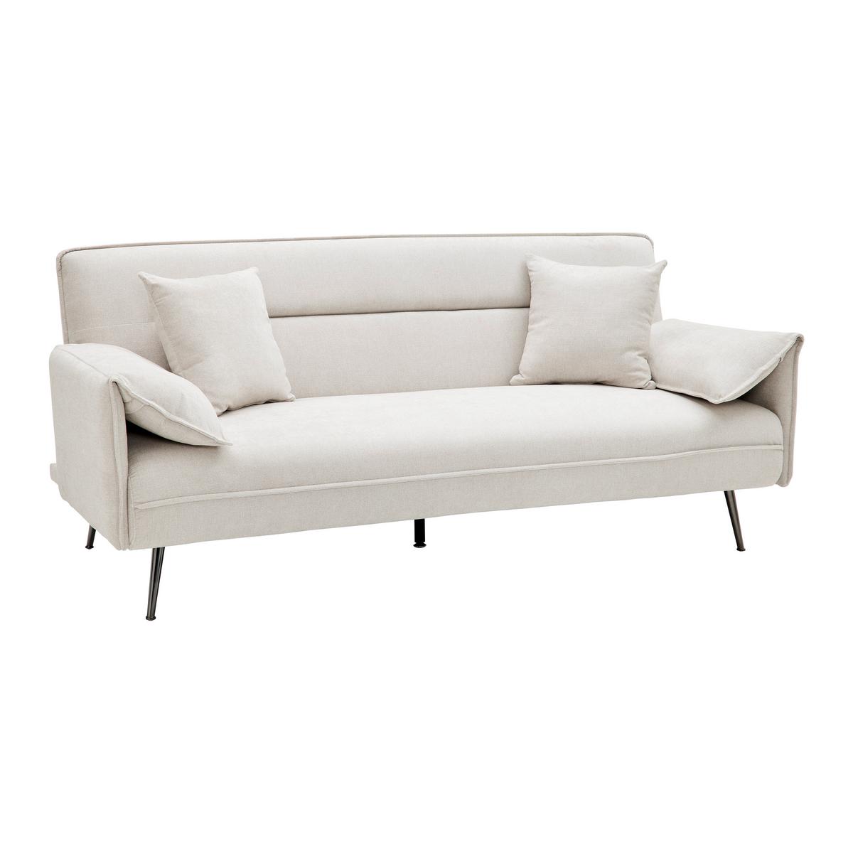 Schlafsofa Lana Beige Webstoff - Beige/Anthrazit, MODERN, Holz/Textil (193/117/25,5cm) - Bessagi Home