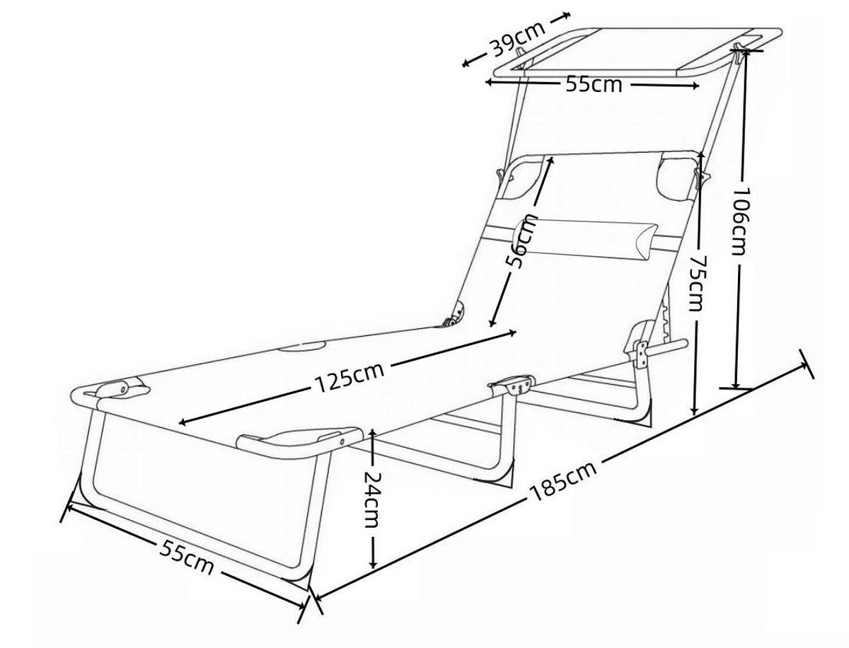 Vrtni Ležalnik Bindox L, Krem - krem barve/antracit, Moderno, kovina/umetna masa (185/55/24cm) - Ambia Garden