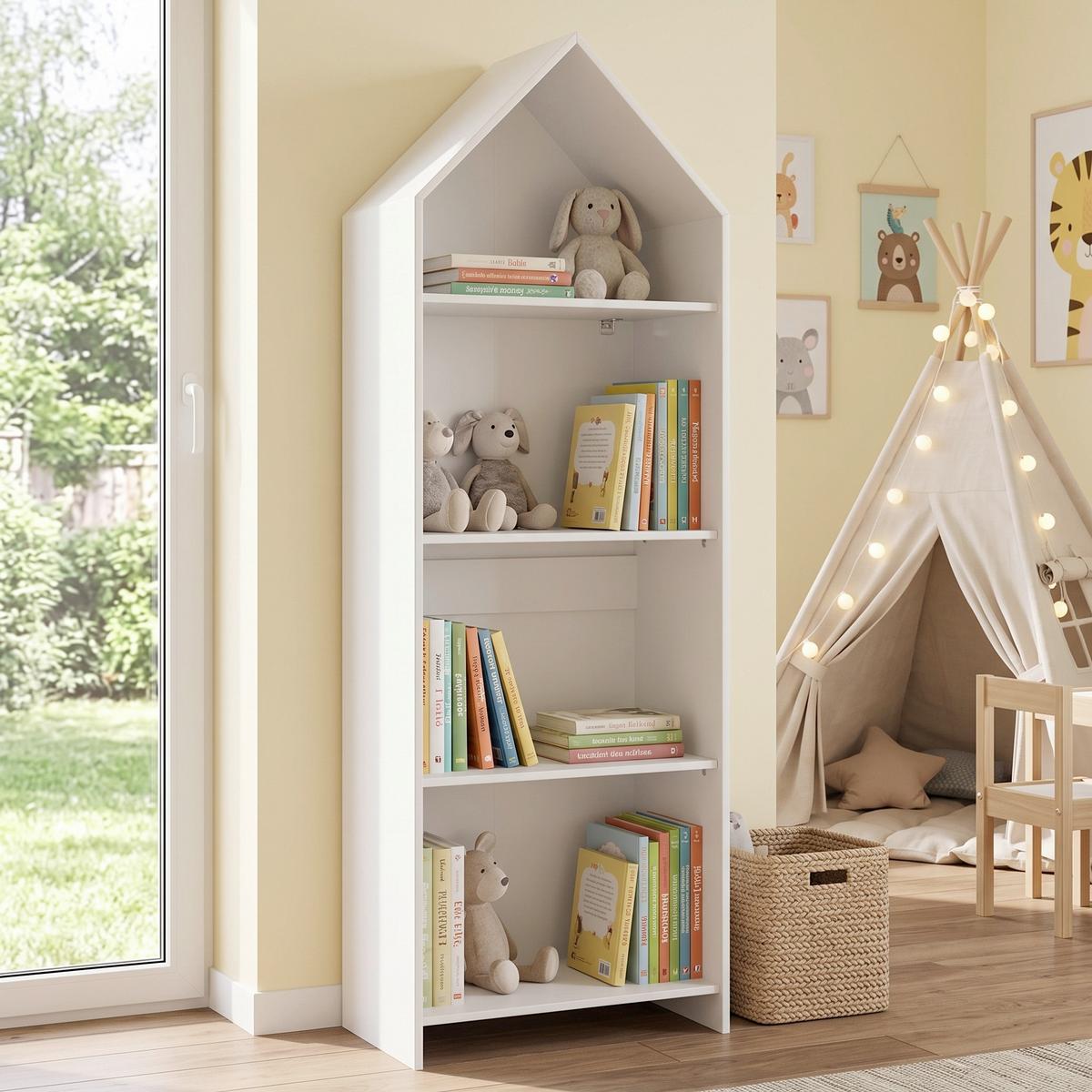 Kinderregal Casami Weiß - Weiß, Basics, Holzwerkstoff (57,6/171,3/37cm) - Vipack