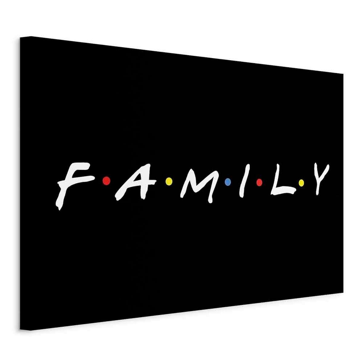 Slika Na Platnu Family - črna/bela, Basics, tekstil/les (120/80/1,2cm) - artgeist