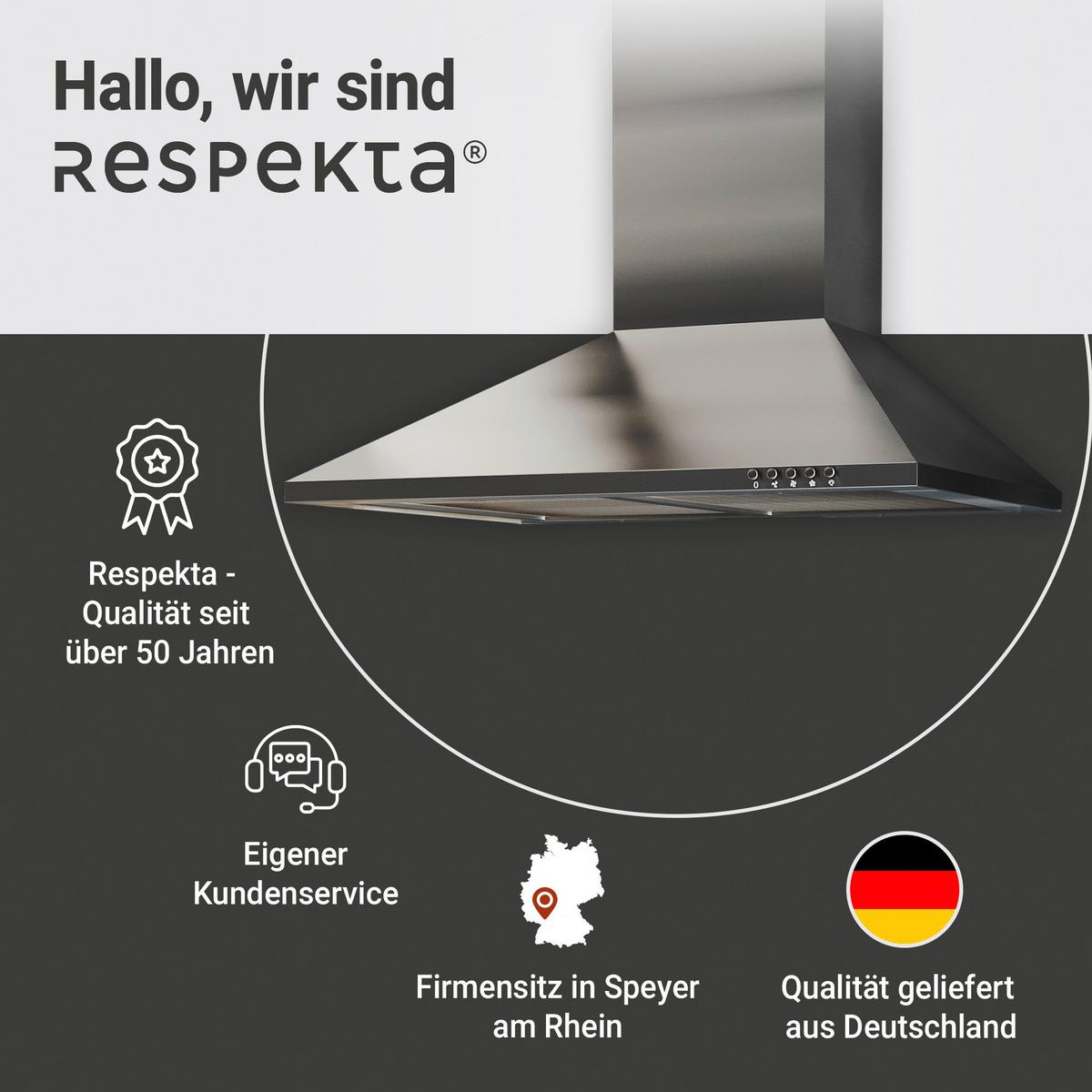 Dunstabzugshaube Nola Edelstahl B: ca. 60 cm - Edelstahlfarben, Trend, Metall (60/58-96/47,5cm) - Respekta