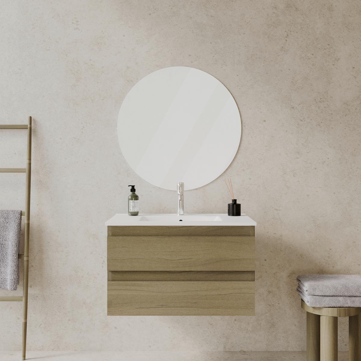 Badezimmer Leona Eichefarben 3- teilig - Eiche dunkel, MODERN, Glas/Keramik - Bessagi Home