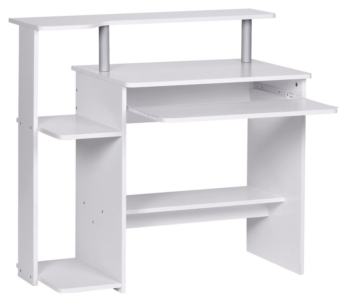 Računalniška Miza Computertisch - bela, Konvencionalno, leseni material (94/48,5/90,5cm) - MID.YOU