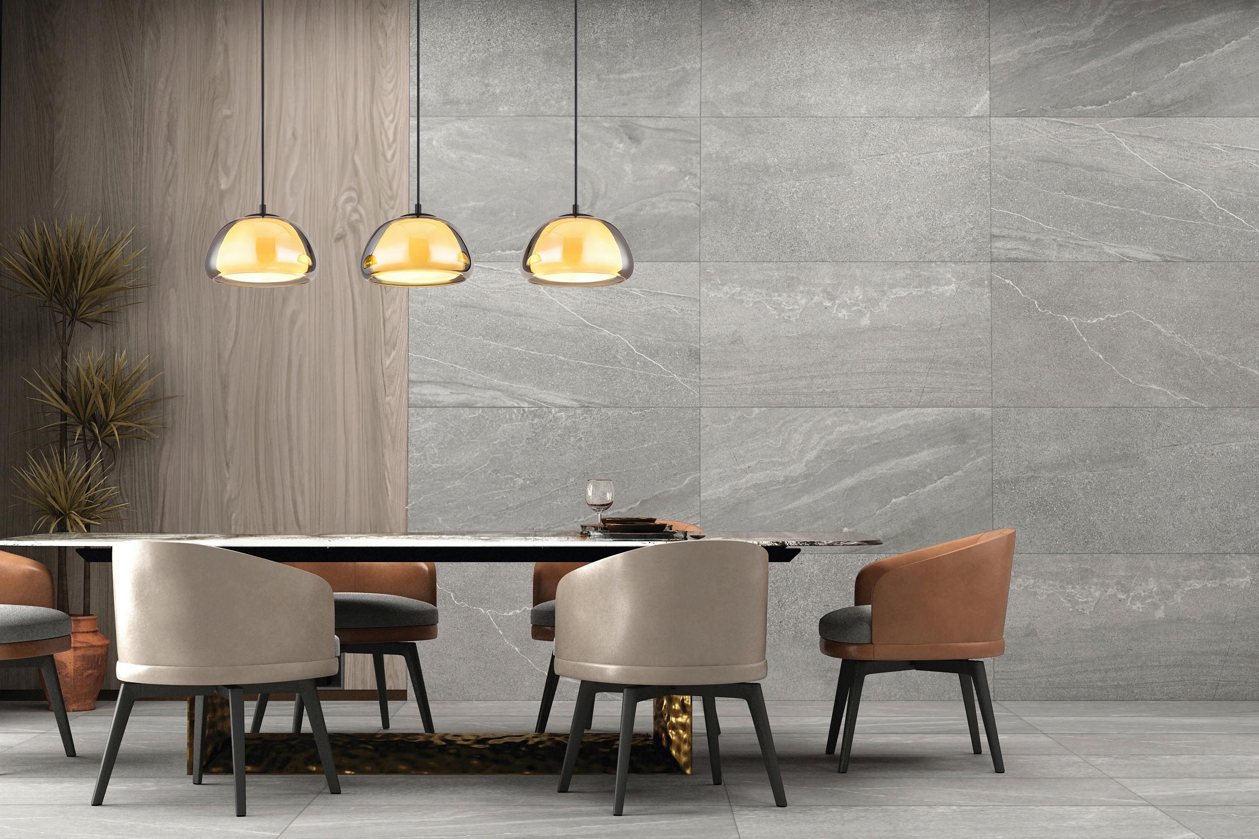 LAMPA WISZĄCA 15743-3H - jasnoszary/czarny, Trend, metal/tkanina (95/25/120cm) - Globo