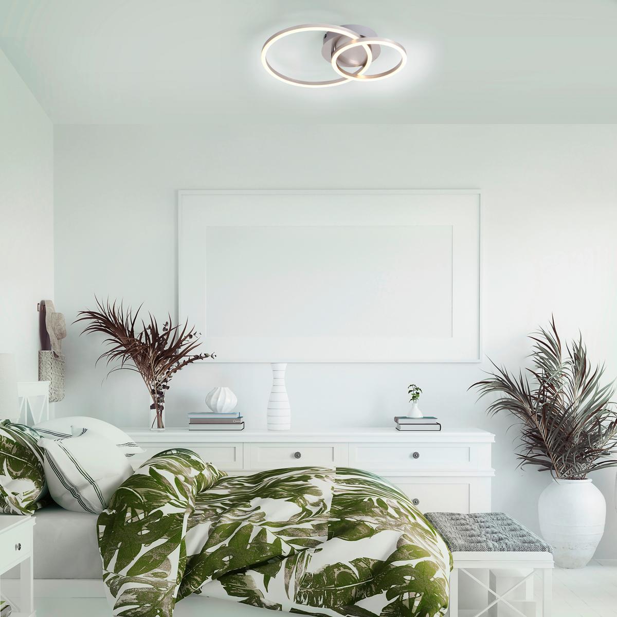 LAMPA SUFITOWA LED 14021-55 IVANKA - kolor niklowy, Design, tworzywo sztuczne/metal (32,5/30/7cm)