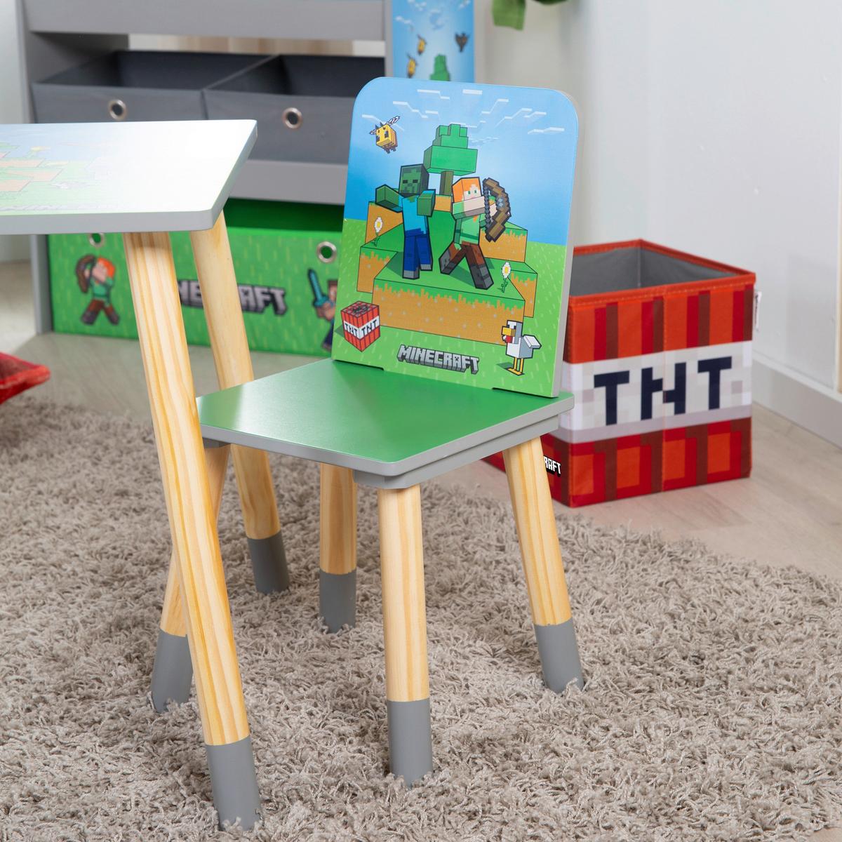 Kindersitzgruppe Minecraft 3-tlg. Grün/Blau - Multicolor, MODERN, Holz/Holzwerkstoff (60kg) - Minecraft