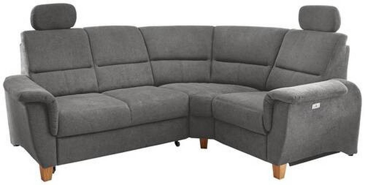 Wohnlandschaft Parole Dunkelgrau Struktur - Wildeiche/Dunkelgrau, KONVENTIONELL, Holz/Textil (237/186cm) - Livetastic