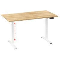 Dvižna Miza E-lona, Barva Hrasta, Bela, 110x80cm - srebrne barve/bela, Design, kovina/leseni material (110/80/71cm) - MID.YOU