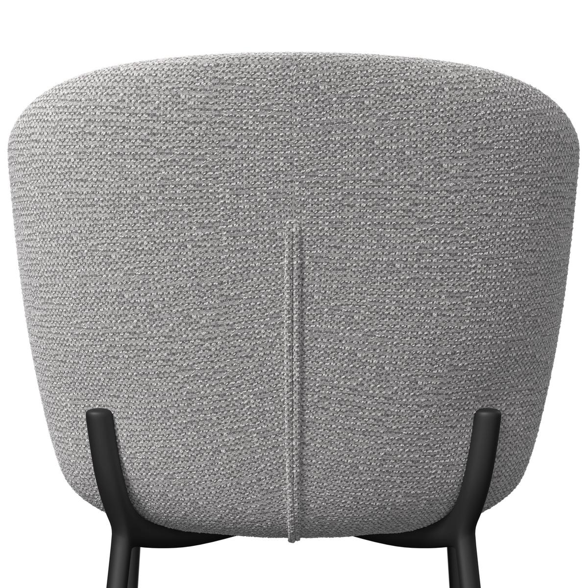 Stuhl Noemie Hellgrau Chenille Gepolstert - Dunkelgrau/Schwarz, MODERN, Holz/Textil (49/81/54cm) - Bessagi Home