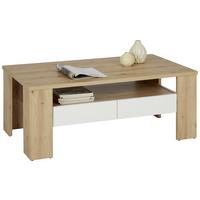 Couchtisch in Weiß/Eichefarben - Eichefarben/Weiß, KONVENTIONELL, Holzwerkstoff (110/65/44cm) - Mömax