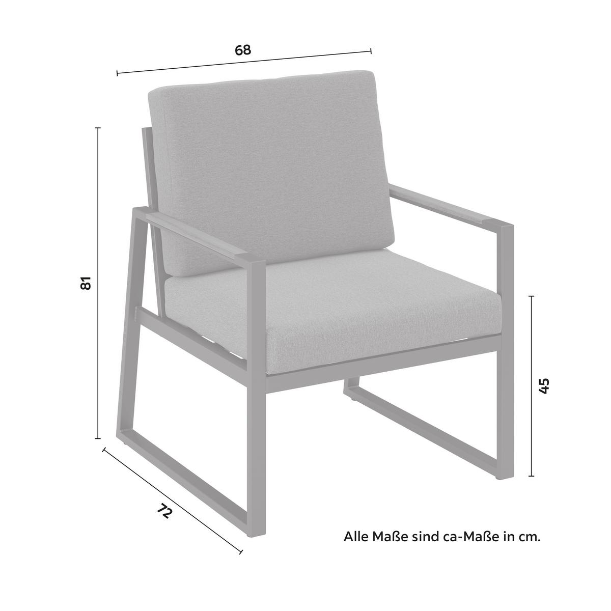 Vrtna Garnitura Rafael 1 - siva/antracit, Moderno, metal/tekstil (128/81/72cm) - Mömax