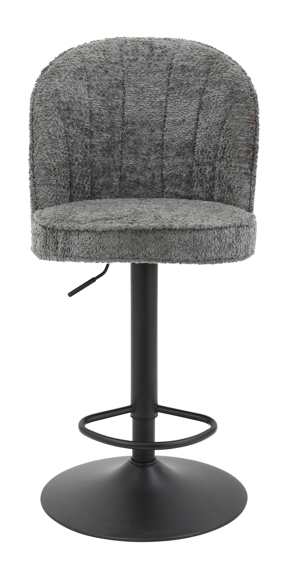 Barhocker Romy Grau - Schwarz/Grau, Modern, Textil/Metall (53/99-119/48cm) - Mömax