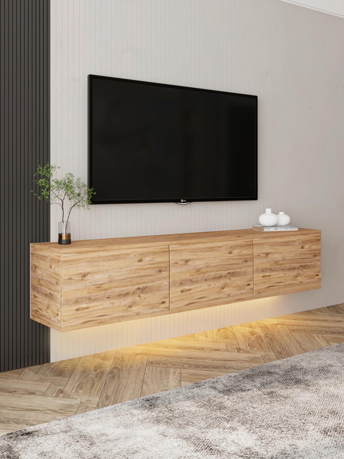 LOWBOARD NEON TV-MÖBEL - Kieferfarben, Design, Holzwerkstoff (160/35/32cm) - Livetastic