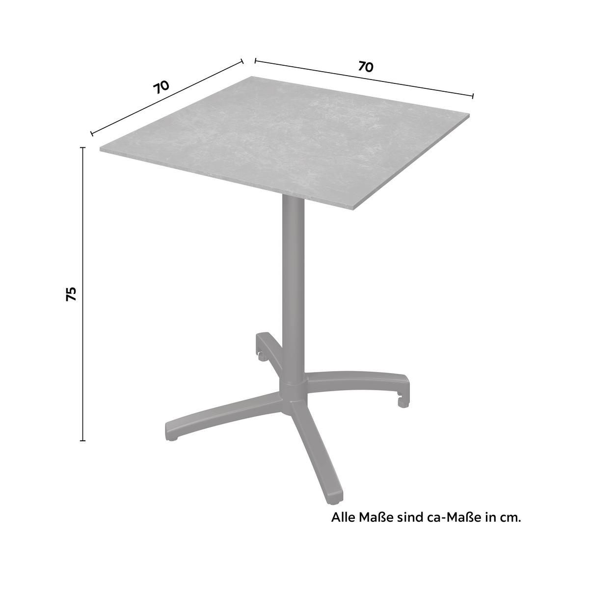 Gartentisch Heino Anthrazit - Anthrazit, Basics, Stein/Metall (70/70/75cm) - Mömax