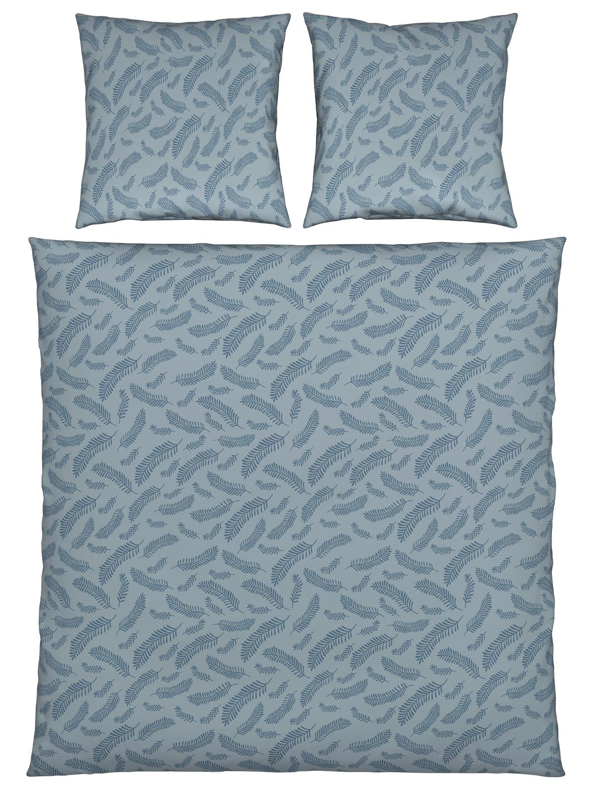 Bettwäsche Ferns XXL Rauchblau ca. 200x200cm - Blau, MODERN, Textil (200/200cm) - Mömax