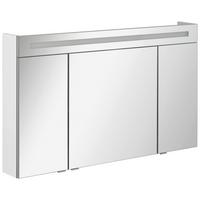 Spiegelschrank B. Clever mit LED 3-türig ca. 120x71 cm Weiß - Alufarben/Weiß, MODERN, Glas/Holzwerkstoff (120/71,0/16cm) - MID.YOU