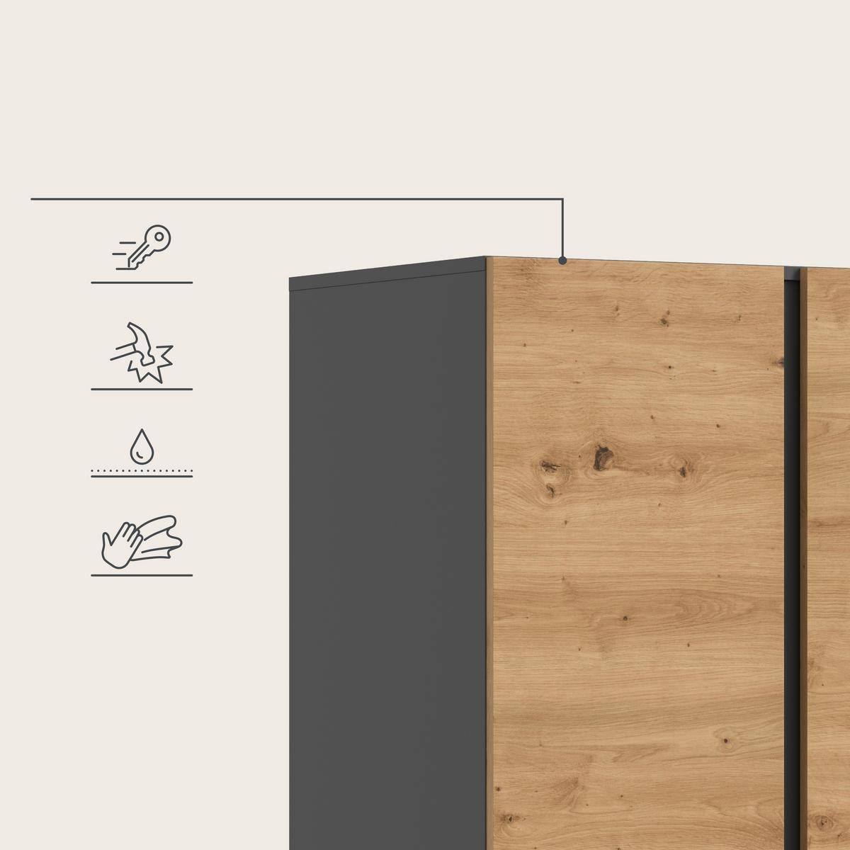 Drehtürenschrank ANGA Weiß - Weiß, MODERN, Holzwerkstoff (80/180/51cm) - MID.YOU