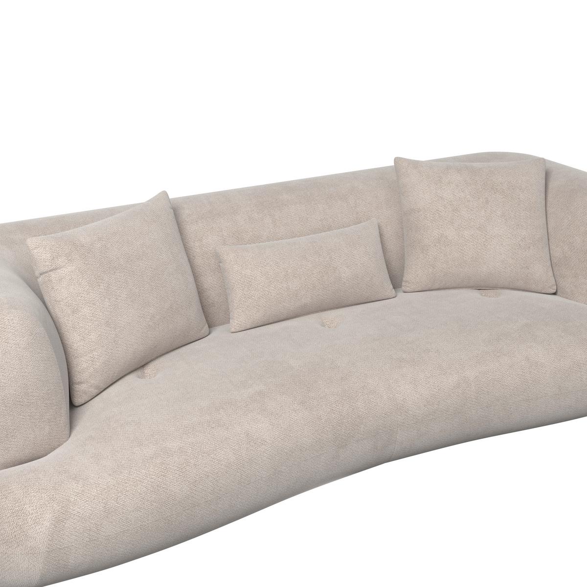 Sofa Elisabeth Bouclé Beige - Beige/Naturfarben, MODERN, Holz/Textil (216/81/94cm) - Bessagi Home