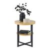 TABLE D'APPOINT RONDO - noir/chêne artisan, KONVENTIONELL, matériau en bois/métal (50/50/55cm) - Mömax