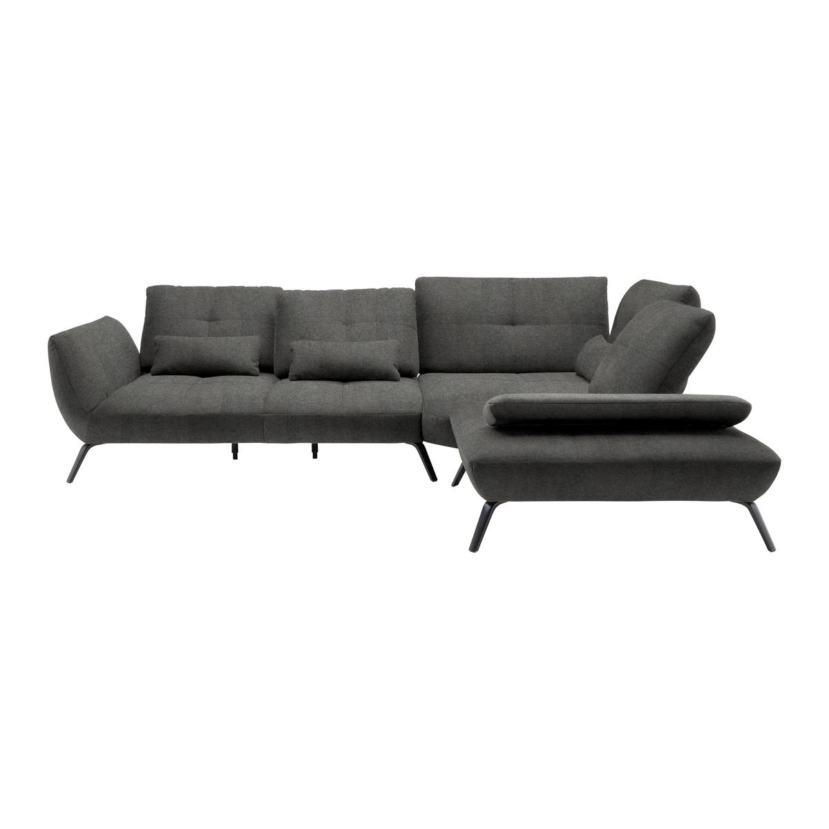 Wohnlandschaft Trendy Anthrazit - Anthrazit/Schwarz, MODERN, Holzwerkstoff/Textil (310/93/250cm) - Premium Living