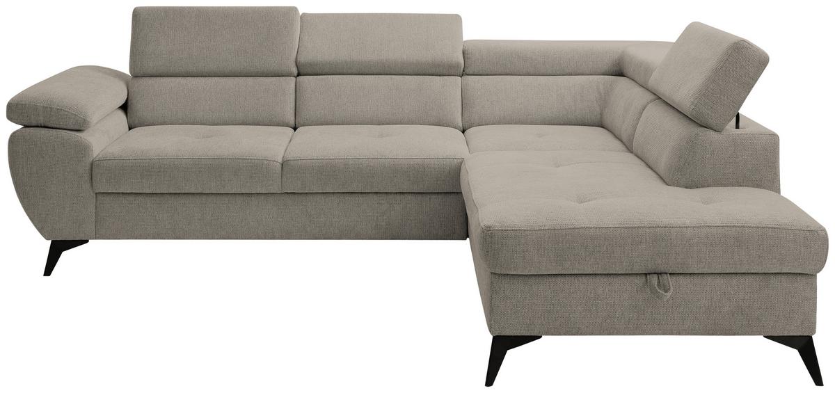 Kutna Garnitura Floris - crna/taupe, Moderno, tekstil/metal (256/75-90/200cm) - Modern Living