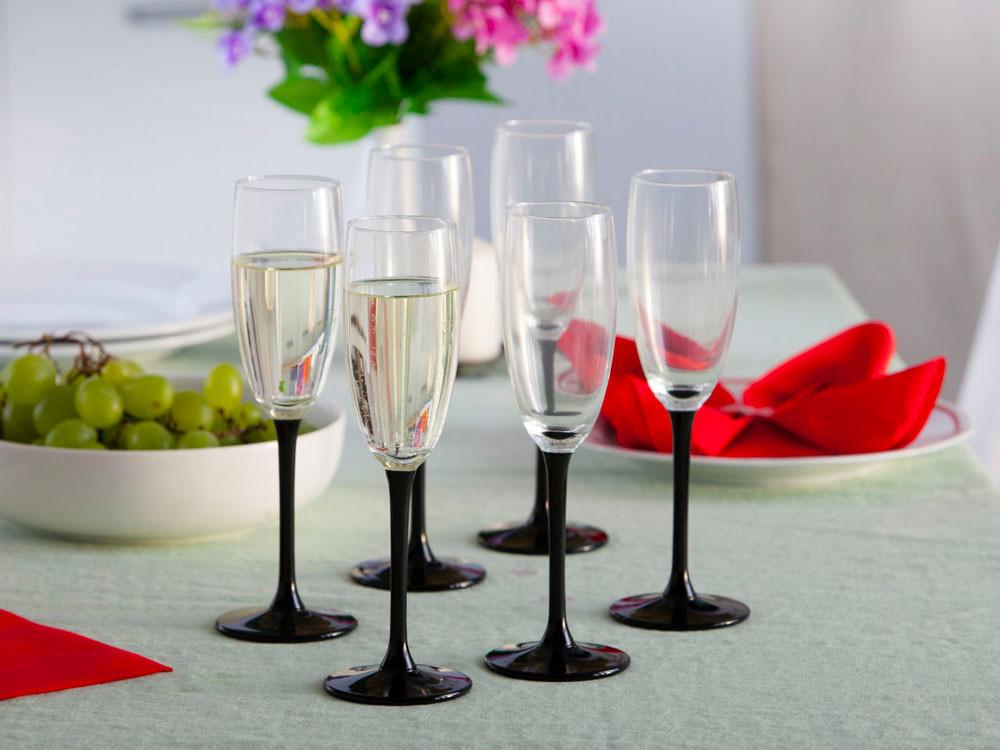 Set Kozarcev Onyx - črna/prozorna, steklo (180l)