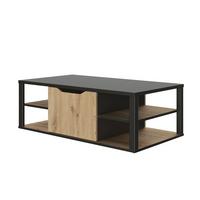 STOLIK KAWOWY MALO - kolor dębowy/czarny, Design, materiał drewnopochodny (110/60/38cm) - MID.YOU