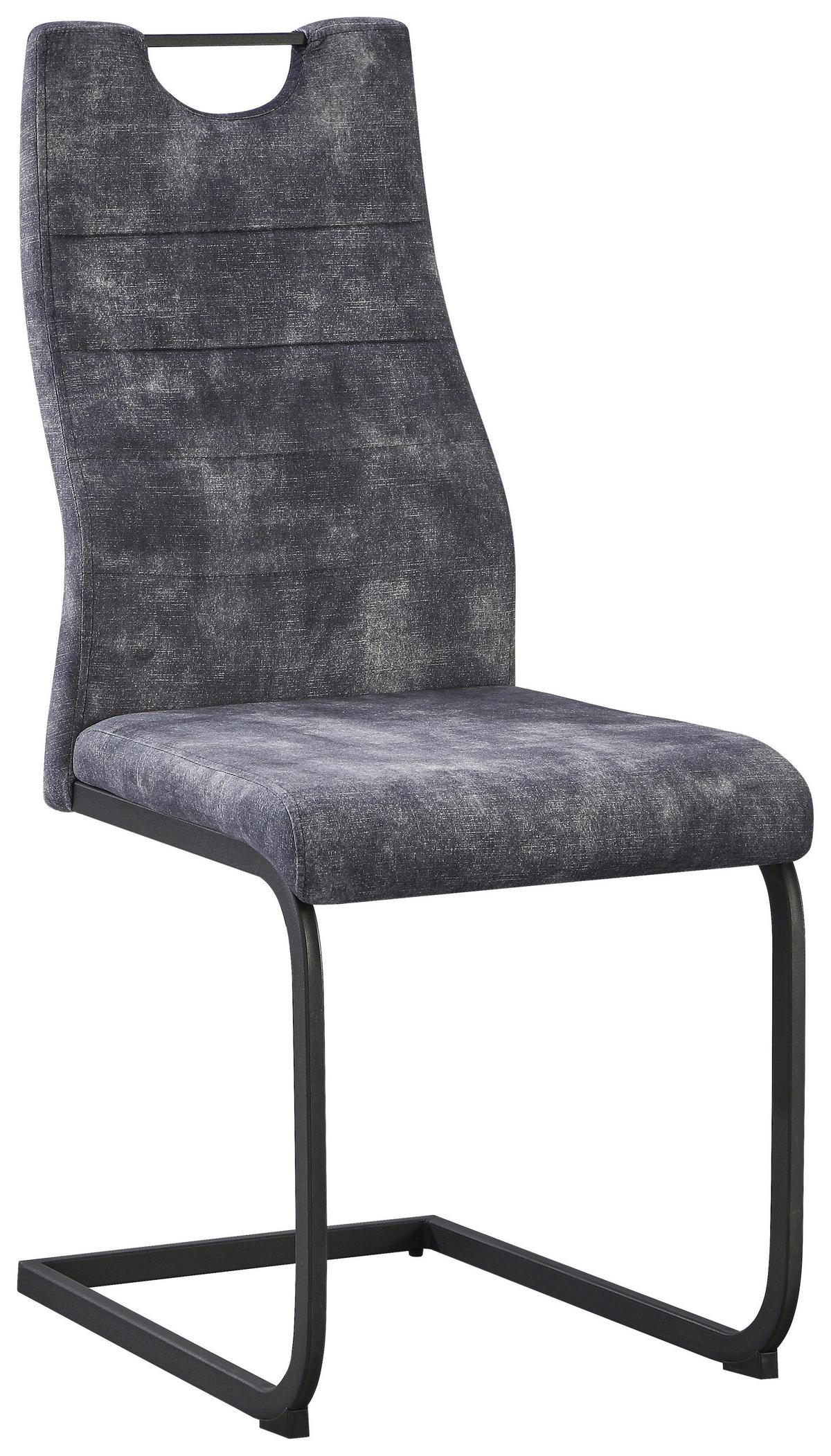 Nihajni Stol Melbourne, Siva - siva/črna, Moderno, kovina/tekstil (44/101/58cm)