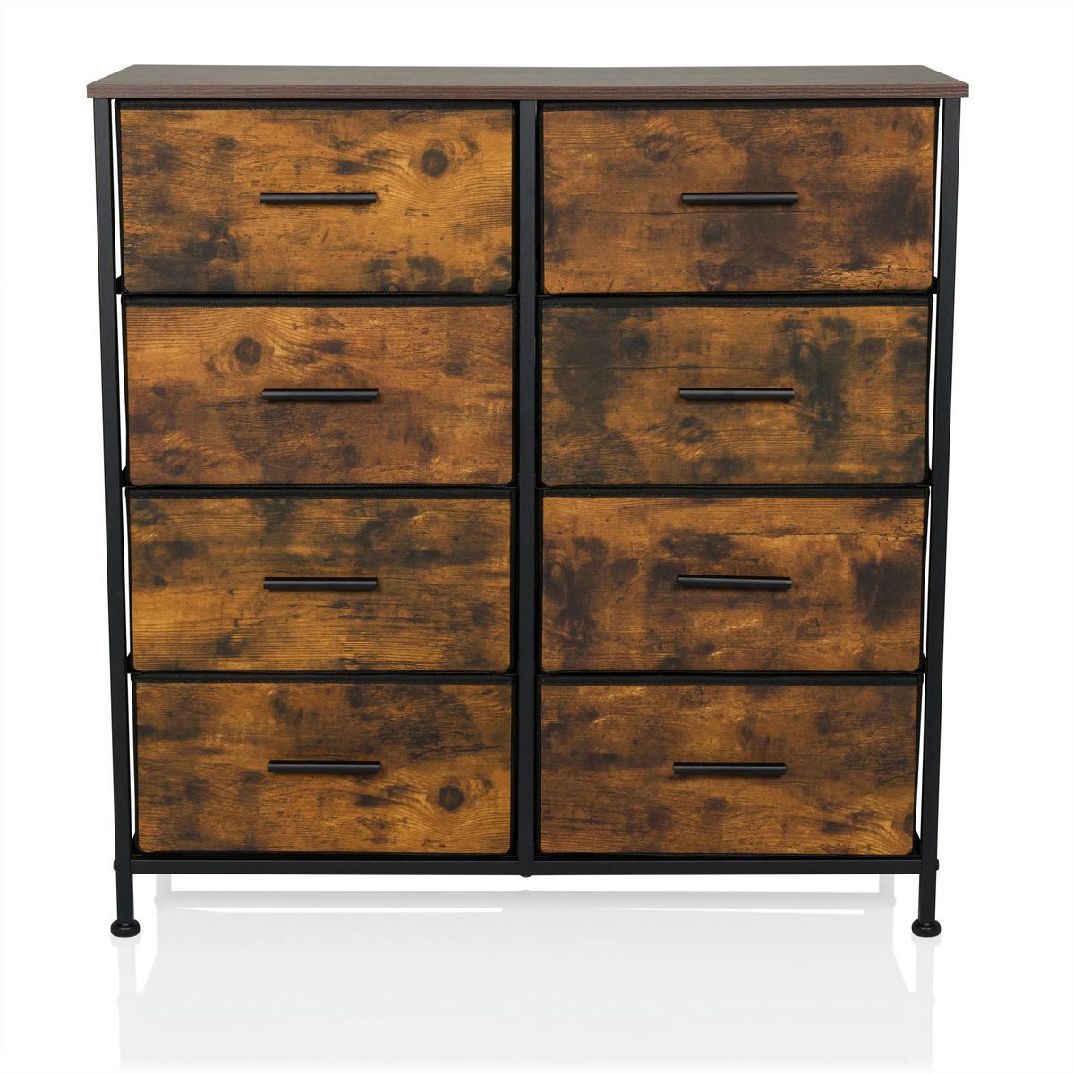 Komoda Ragala Light, Barva Hrasta - črna/barve hrasta, Moderno, kovina/tekstil (80/82/30cm) - MID.YOU