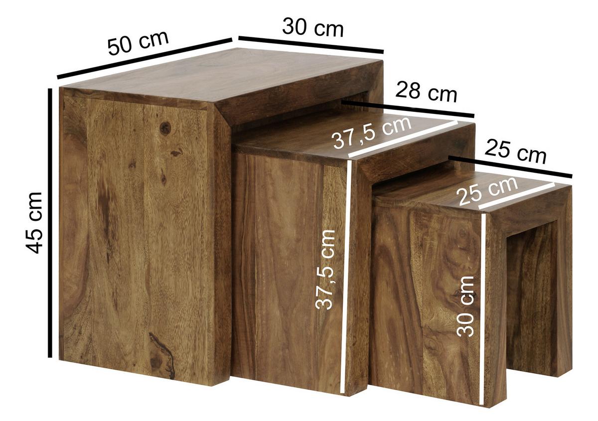 Set Miz Mumbai - barve indijskega rožnega lesa, Design, les (50/30/45cm) - MID.YOU