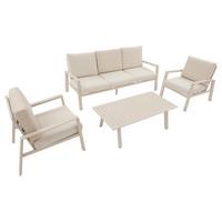 Set grădină Luzane - crem, Basics, metal/textil (291,5/87/152cm)