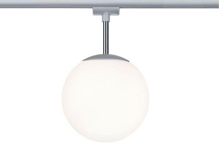 Schienensystem-Strahler Ceiling Globe Small max. 10 W - Chromfarben/Opal, Design, Glas/Metall (20/20/32cm) - Paulmann