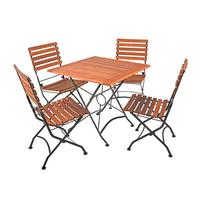 Gartenmöbel-Set Wien 5-tlg. klappbar Holz - Eukalyptusholzfarben/Schwarz, Basics, Holz/Metall (46/90/39cm) - Gardenson