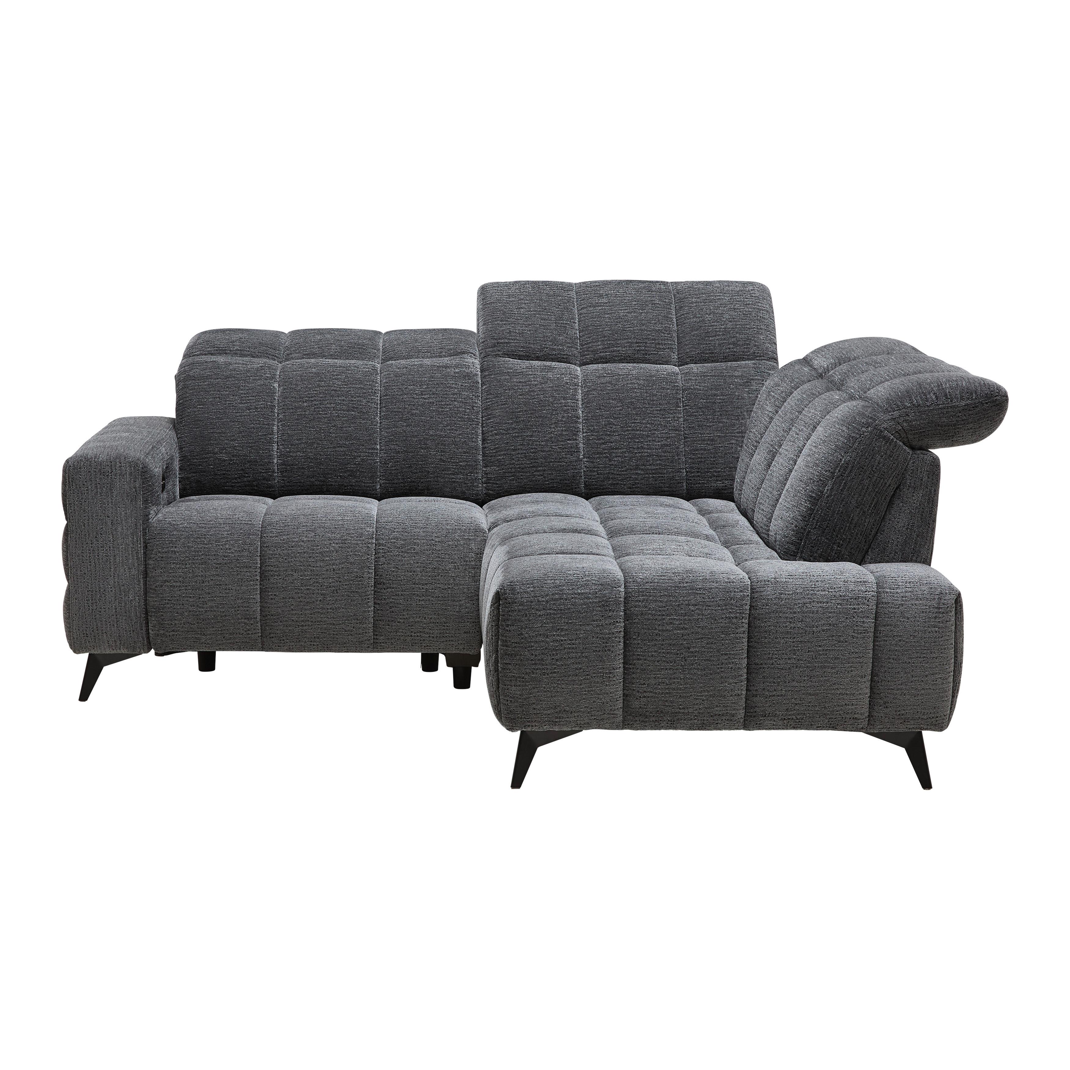 SOFFA PARIS - mörkgrå/svart, Klassisk, metall/trä (215/85/182cm) - Mömax