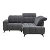 SOFFA PARIS - mörkgrå/svart, Klassisk, metall/trä (215/85/182cm) - Mömax
