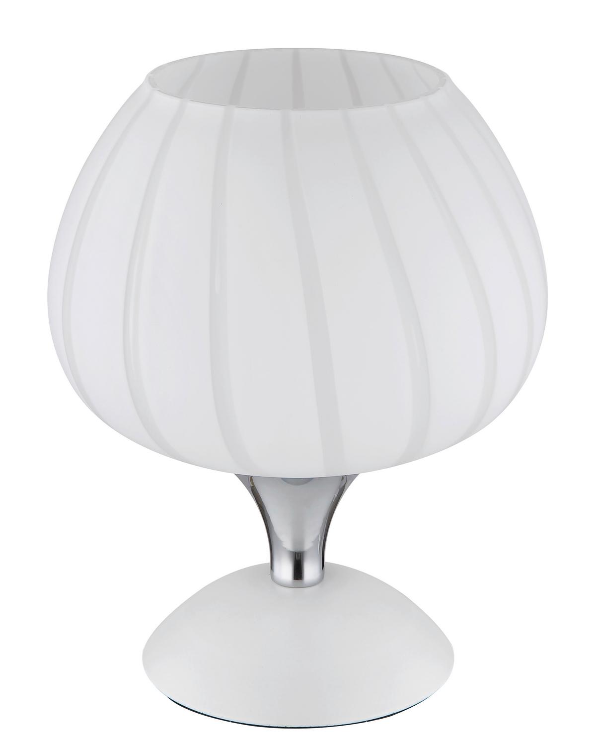 Stolna Svjetiljka Maxy - bijela/boje kroma, Konvencionalno, staklo/metal (15/20,5cm) - Globo