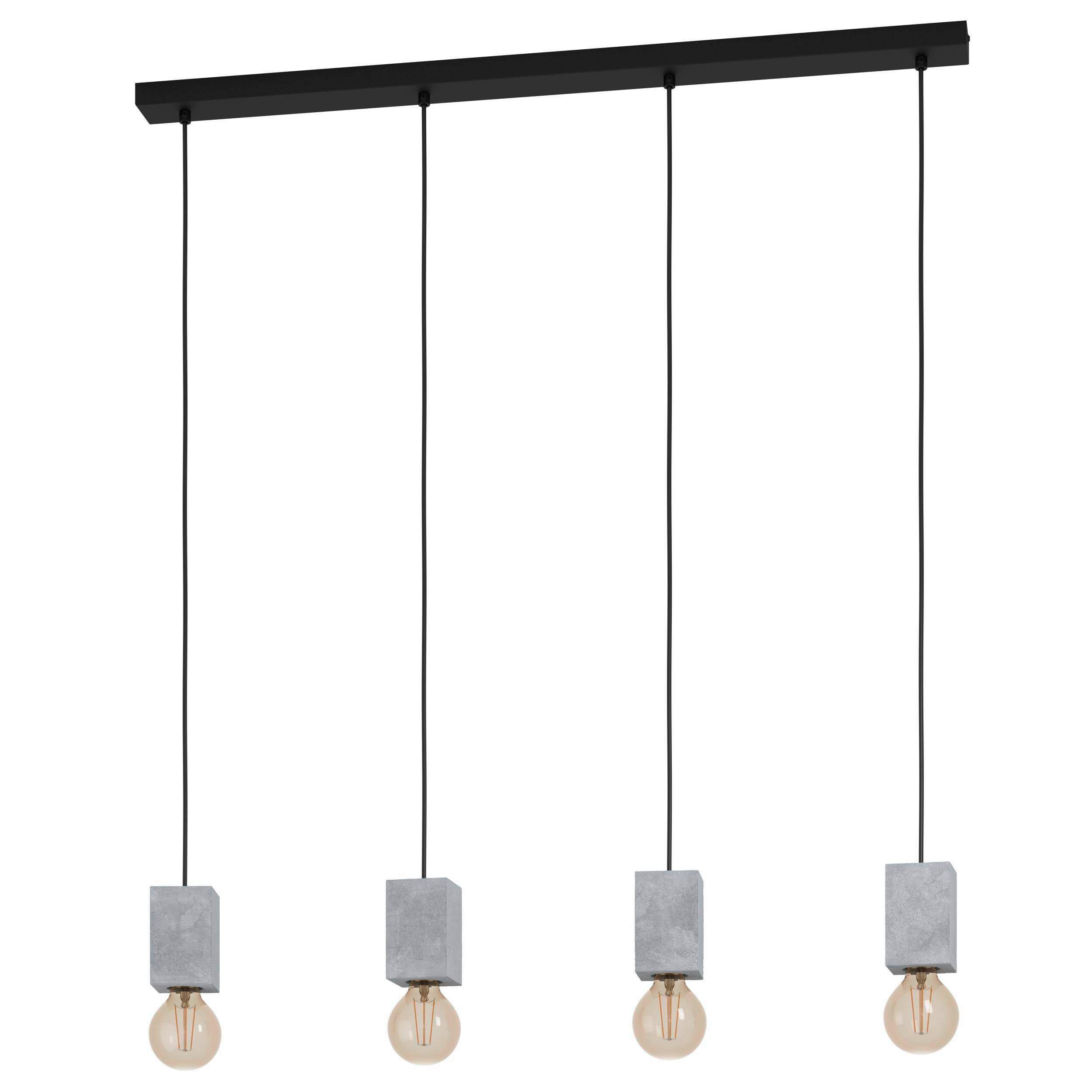 Hängeleuchte 43598 Prestwick 3 - Schwarz/Grau, Basics, Stein/Metall (92.5/5.5/110cm) - Eglo