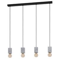 Hängeleuchte 43598 Prestwick 3 - Schwarz/Grau, Basics, Stein/Metall (92.5/5.5/110cm) - Eglo