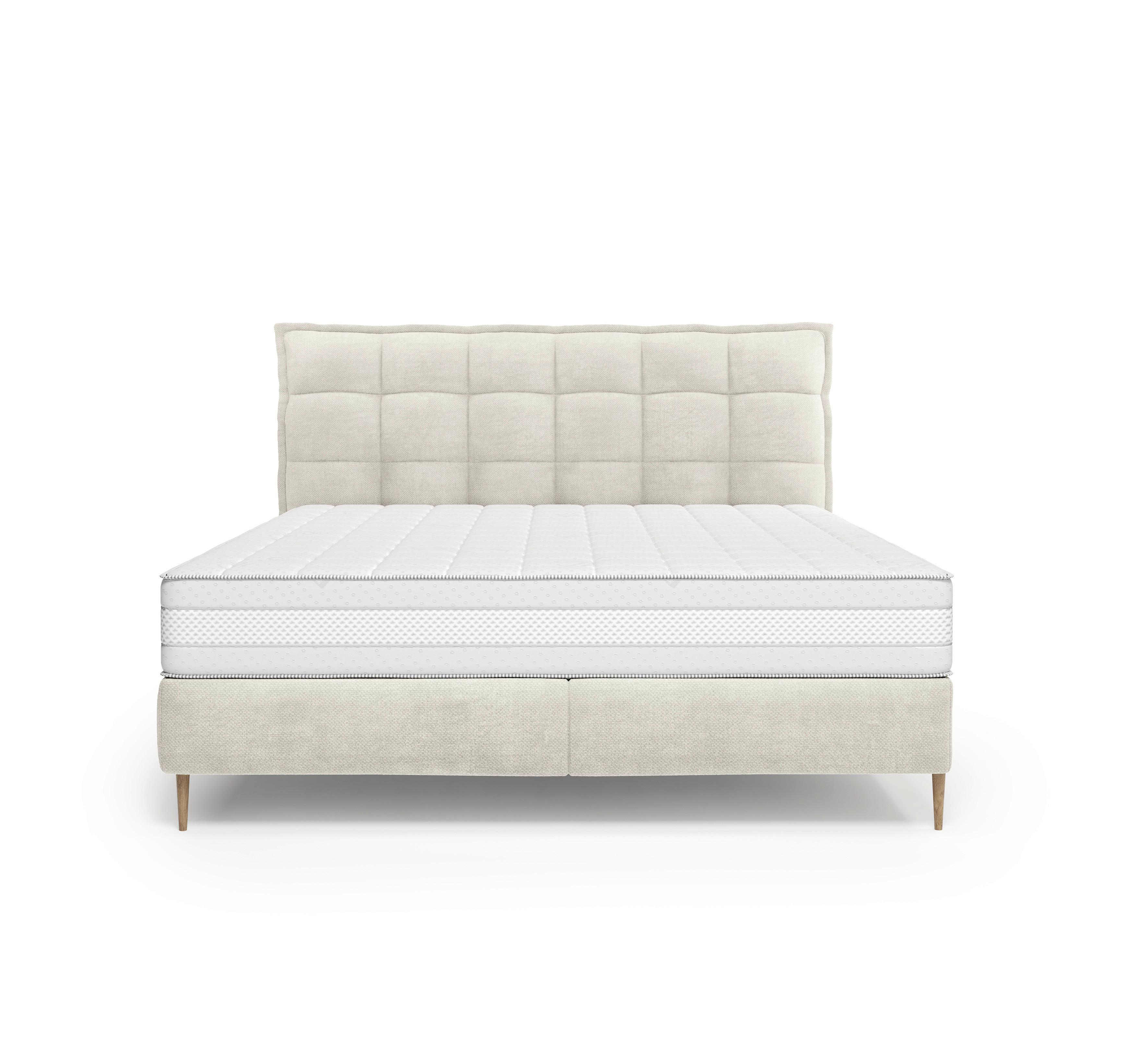Boxspringbett Portofino - Eichefarben/Creme, Trend, Holz/Holzwerkstoff (160/200cm) - Premium Living
