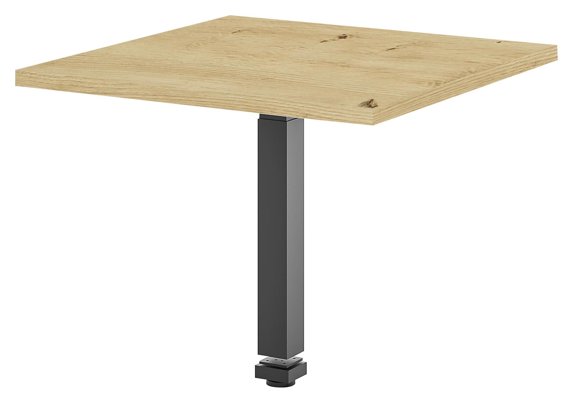 Schreibtischplatte Big Profi Office Schwarz/eiche Artisan - Schwarz/Eiche Artisan, Modern, Holzwerkstoff/Metall (80/68-88/80cm) - Mömax