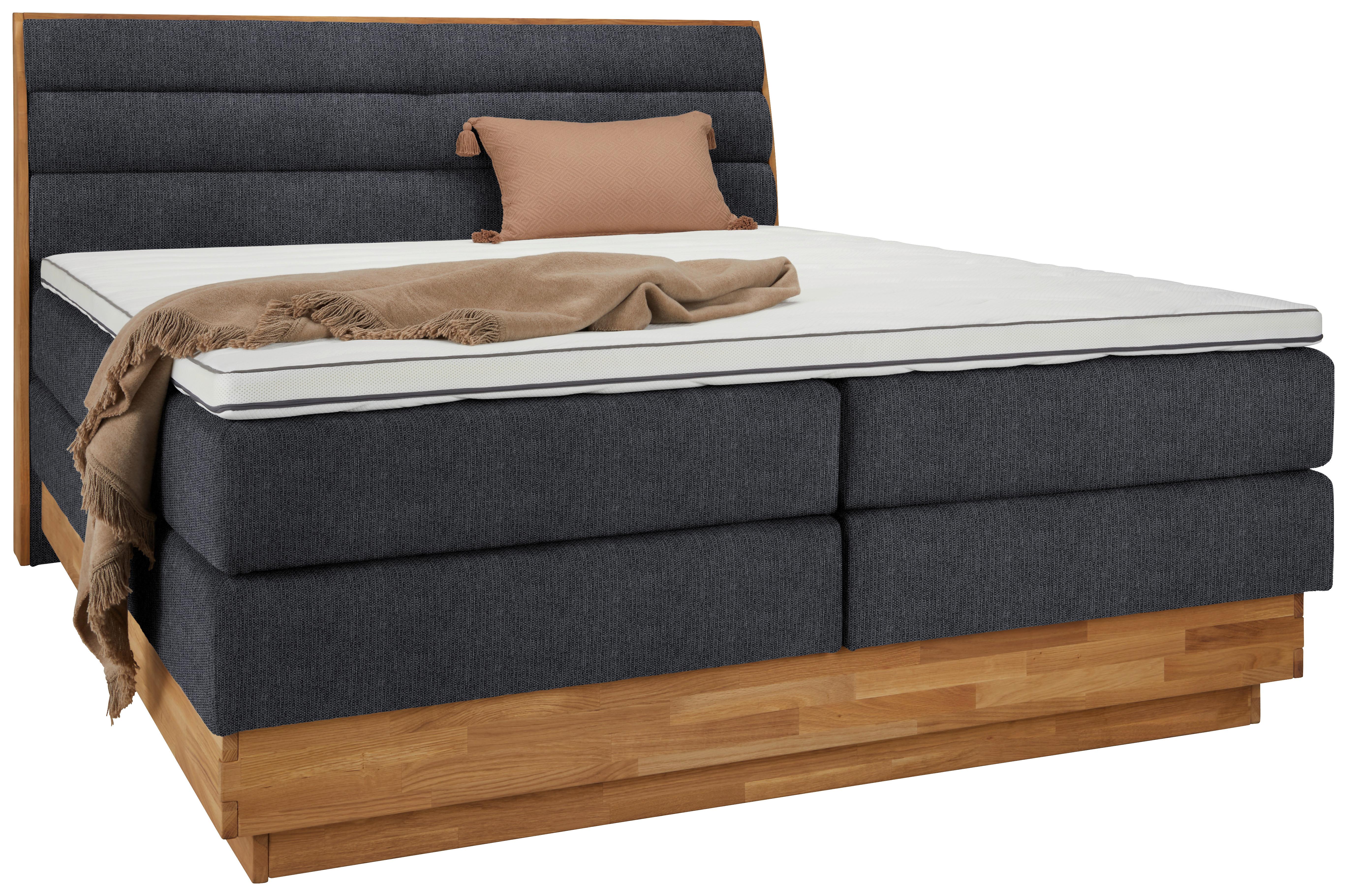 Boxspringbett Marissa in Anthrazit 180x200cm - Anthrazit, KONVENTIONELL, Holz/Kunststoff (180/200cm) - Premium Living