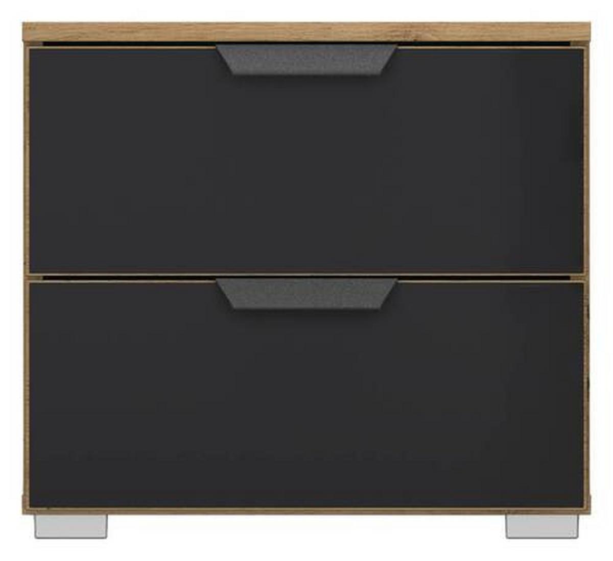 NOPTIERA ARTEMIS - stejar Artisan/antracit, Modern, sticlă/material pe bază de lemn (47/43/42cm) - Modern Living