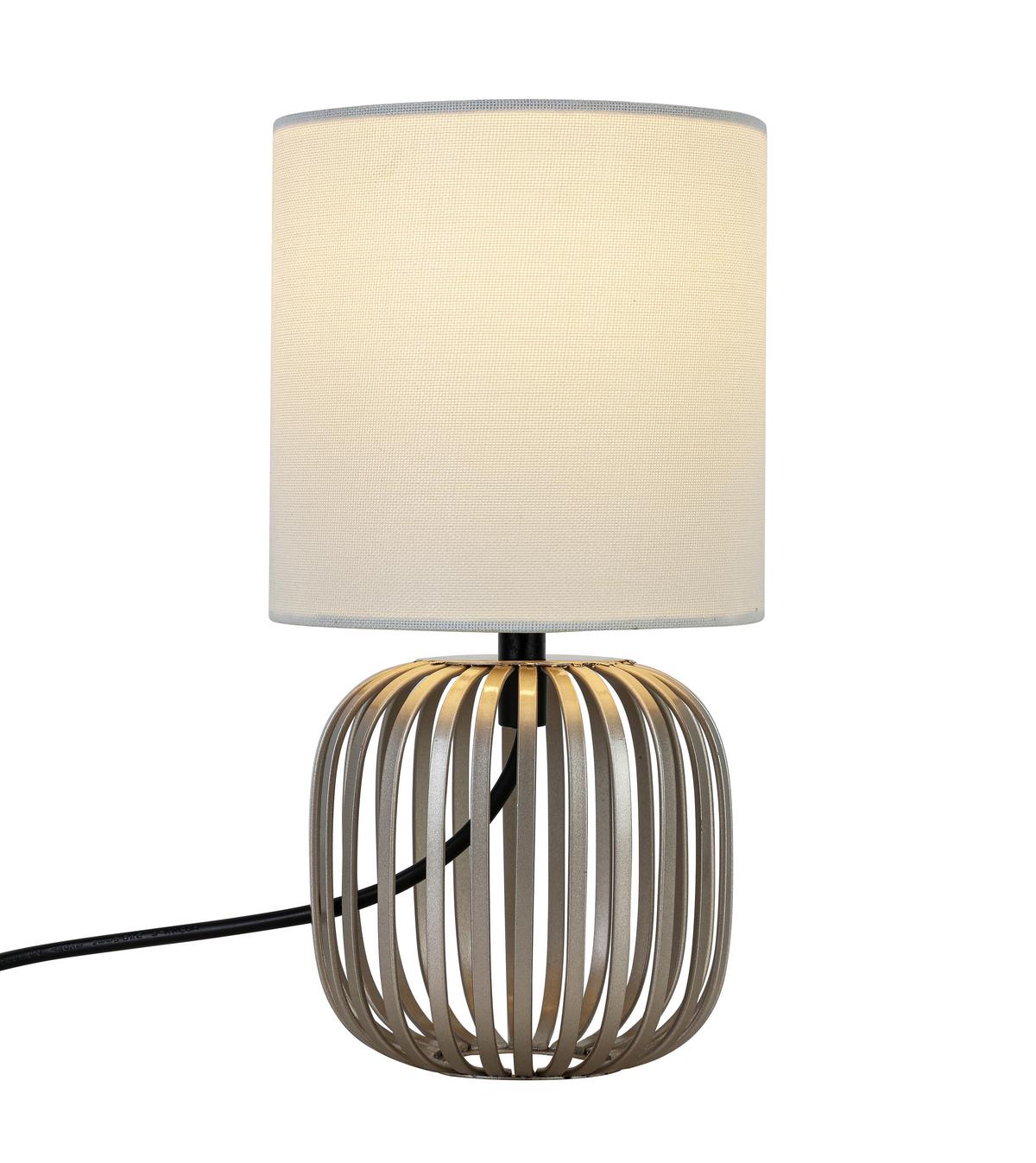 Tischleuchte Driti Weiß Max. 25 Watt - bijela/boje šampanjca, Moderno, metal/tekstil (13/13/25cm) - Mömax